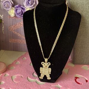 Cadena 14 k gold plated de oso
